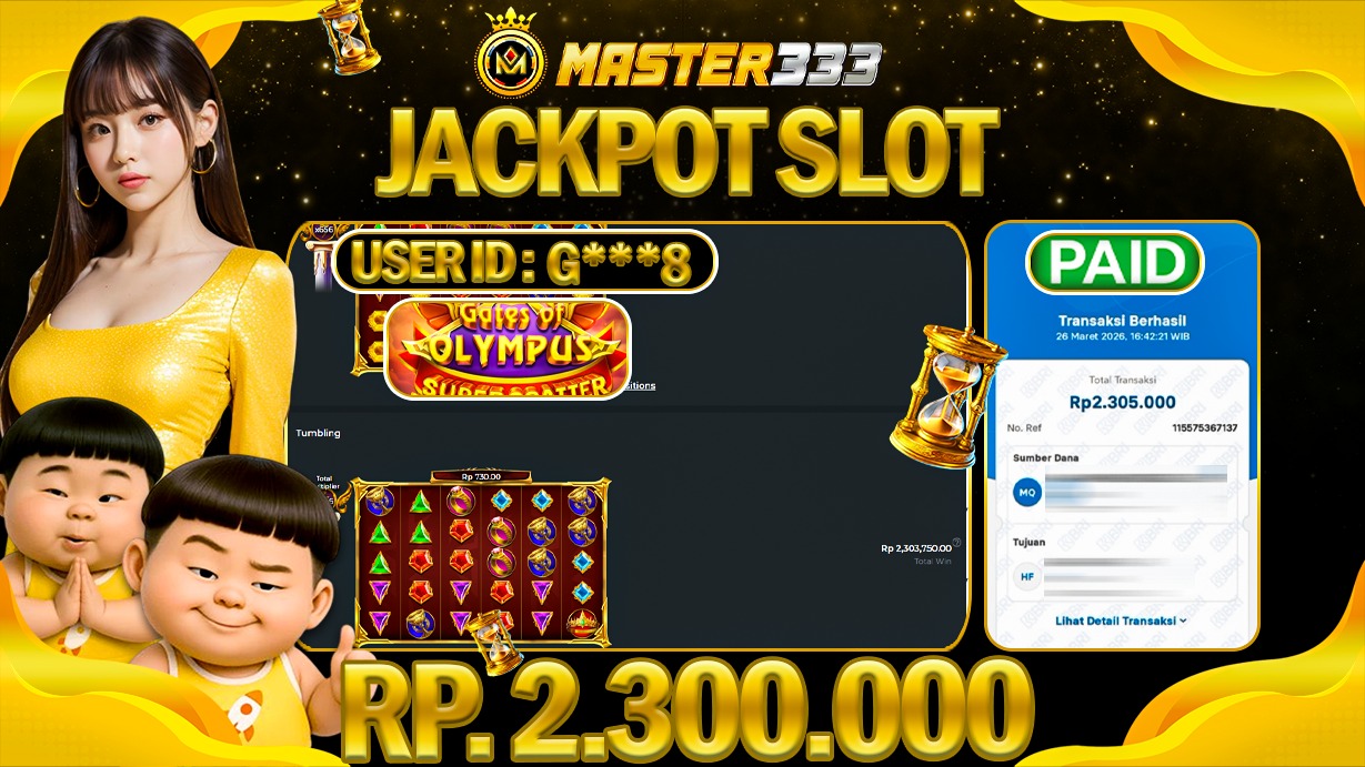 JACKPOT Rp 2.300.000 JUTA DI MASTER333 LANGSUNG DIBAYAR LUNAS